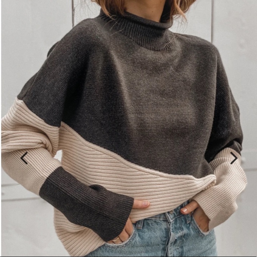 ISO: STITCH + FEATHER Dual Tone Turtle Sweater